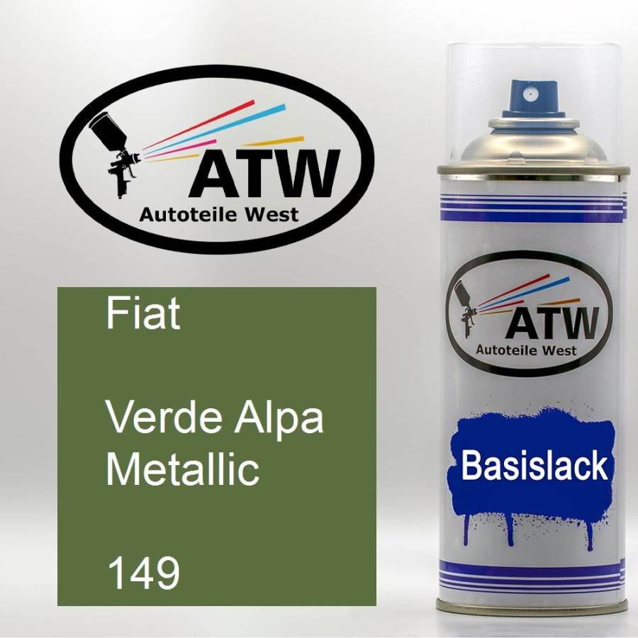 Fiat, Verde Alpa Metallic, 149: 400ml Sprühdose, von ATW Autoteile West.